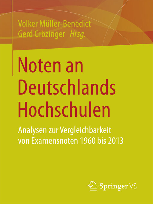 Title details for Noten an Deutschlands Hochschulen by Volker Müller-Benedict - Available